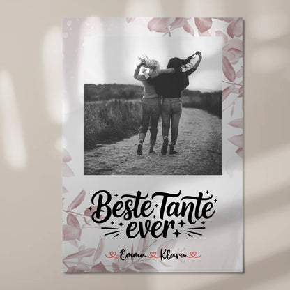 Magnet Poster Wandbild Beste Tante Ever Mit Foto & Namen Black & White Wunschtext