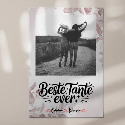 Magnet Poster Wandbild Beste Tante Ever Mit Foto & Namen Black & White Wunschtext