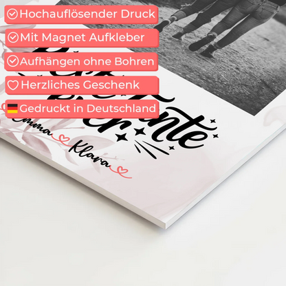 Magnet Poster Wandbild Beste Tante Ever Mit Foto & Namen Black & White Wunschtext