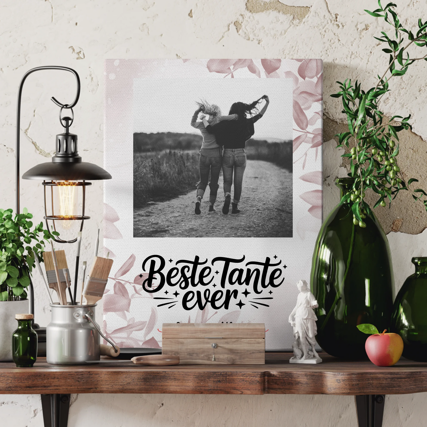 Leinwand Personalisiert Beste Tante Ever Mit Foto, Namen & Wunschtext Black & White