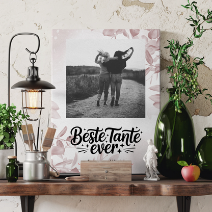 Leinwand Personalisiert Beste Tante Ever Mit Foto, Namen & Wunschtext Black & White