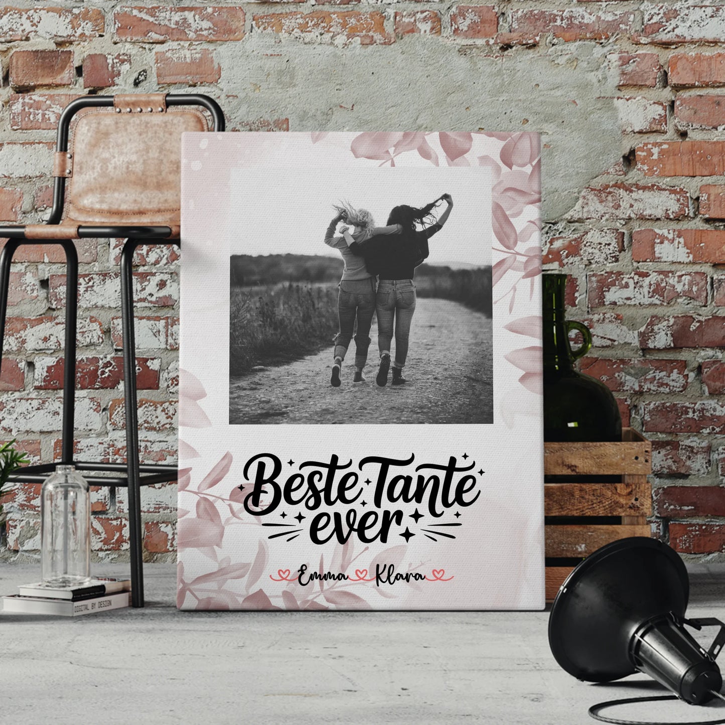 Leinwand Personalisiert Beste Tante Ever Mit Foto, Namen & Wunschtext Black & White