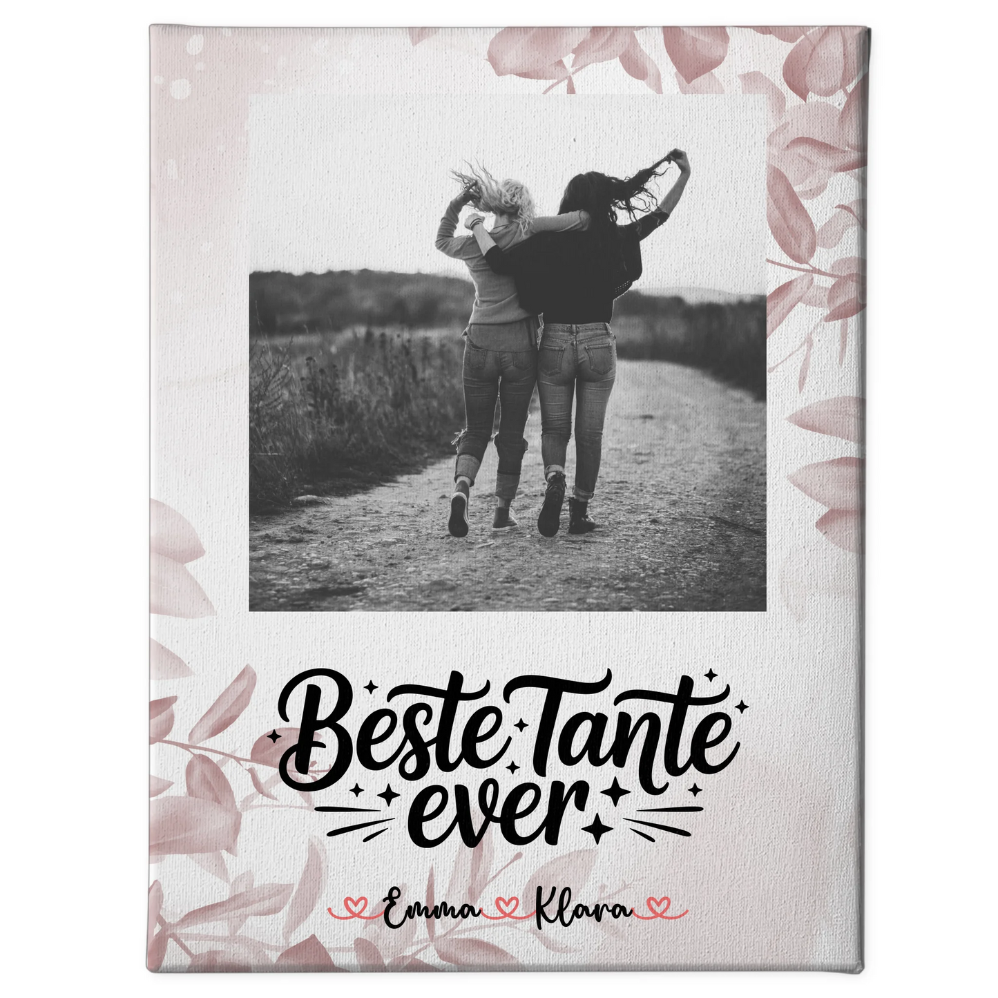 Leinwand Personalisiert Beste Tante Ever Mit Foto, Namen & Wunschtext Black & White