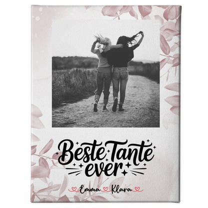 Leinwand Personalisiert Beste Tante Ever Mit Foto, Namen & Wunschtext Black & White