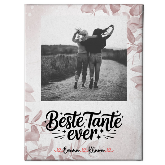 Leinwand Personalisiert Beste Tante Ever Mit Foto, Namen & Wunschtext Black & White