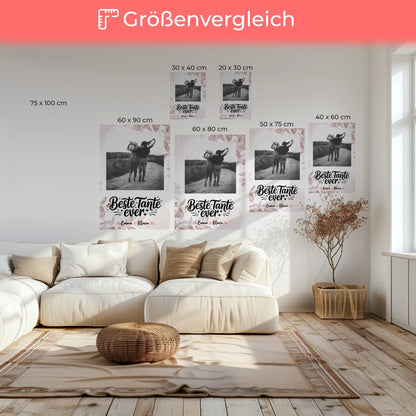 Leinwand Personalisiert Beste Tante Ever Mit Foto, Namen & Wunschtext Black & White