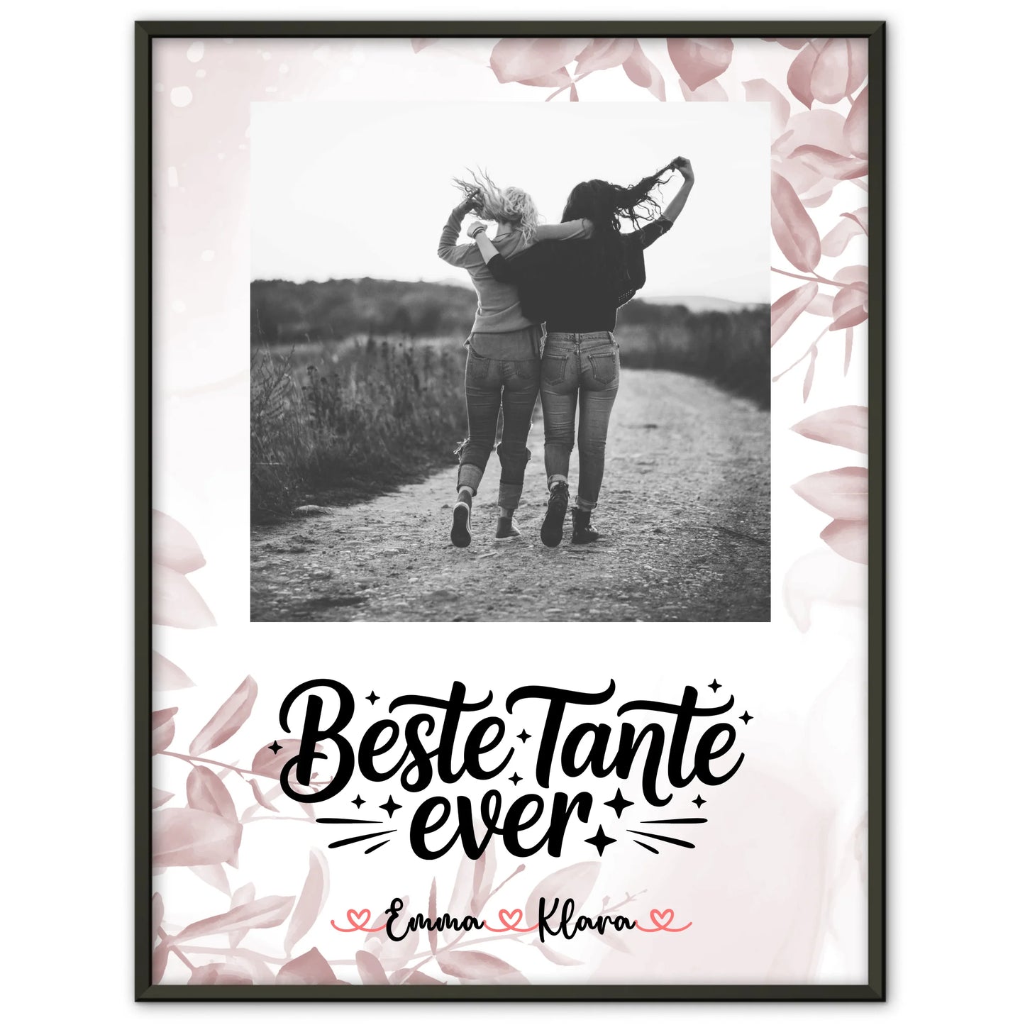 Fotocollage Großes Bild Aus Vielen Kleinen Poster Mit Foto & Namen Beste Tante Black&White