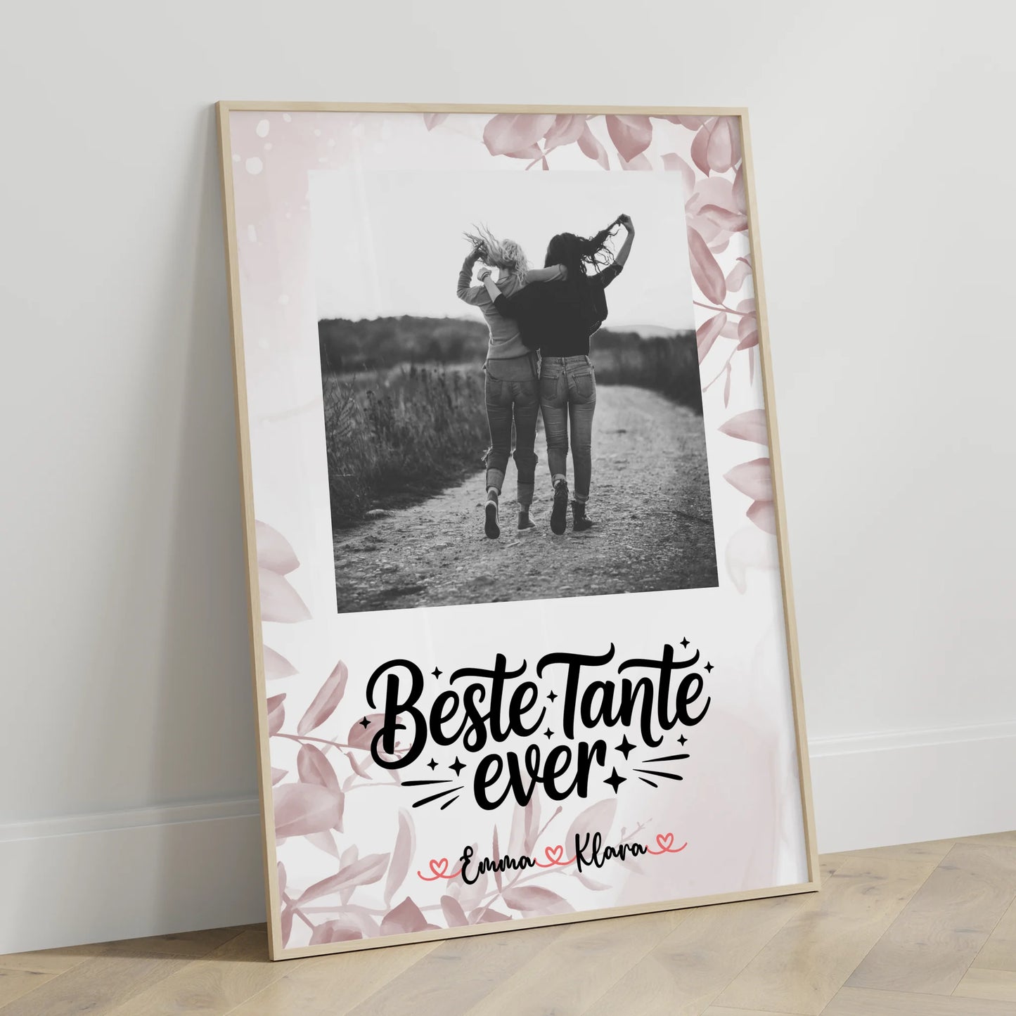 Fotocollage Großes Bild Aus Vielen Kleinen Poster Mit Foto & Namen Beste Tante Black&White