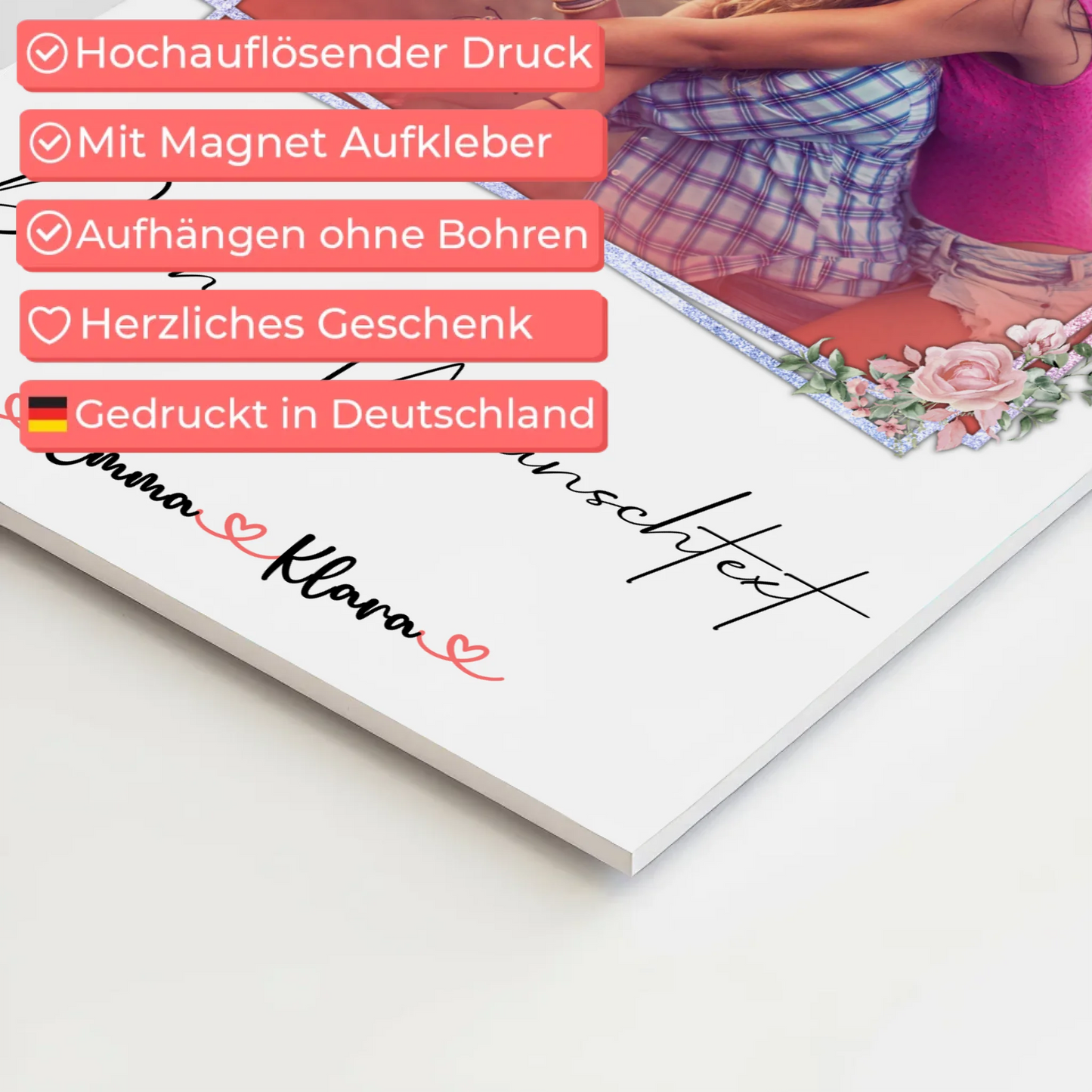 Magnet Poster Wandbild Fotocollage Tante 5 Foto & Namen