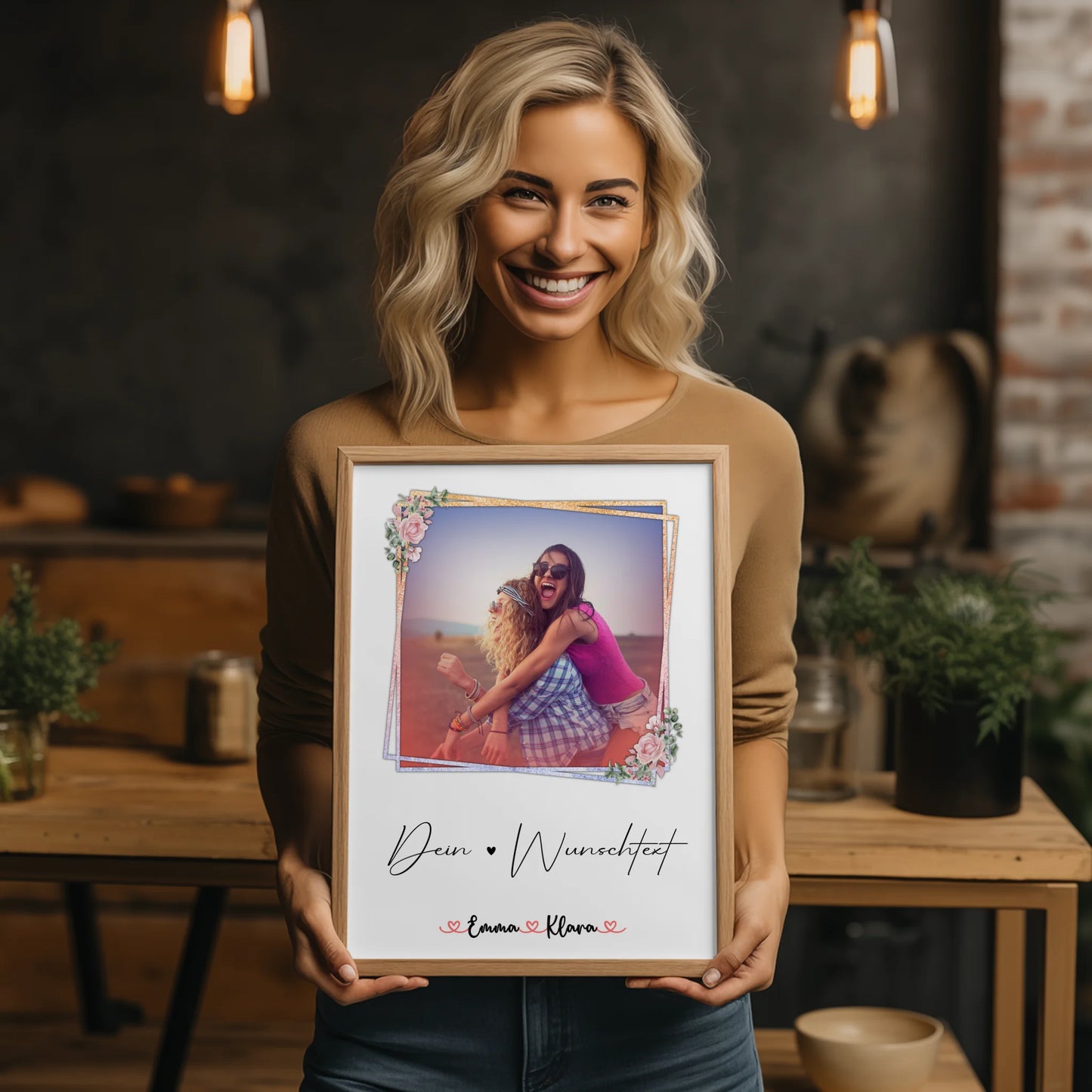 Poster Personalisiert Text Wunschtext für Tante Foto & Namen