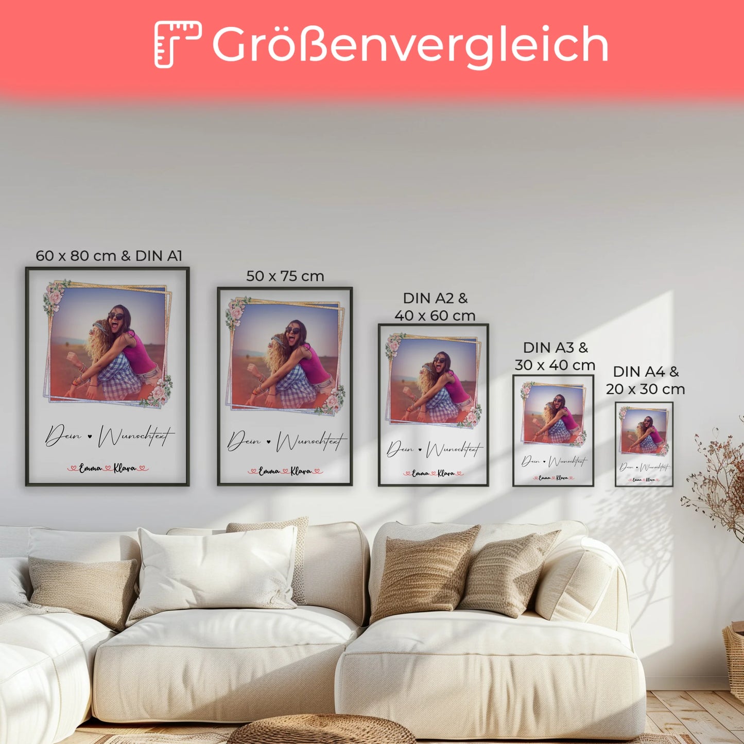 Poster Personalisiert Text Wunschtext für Tante Foto & Namen