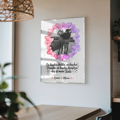 Bild Aus Acrylglas personalisiert mit Namen & Foto für Heldin Freundin Schwester Tante