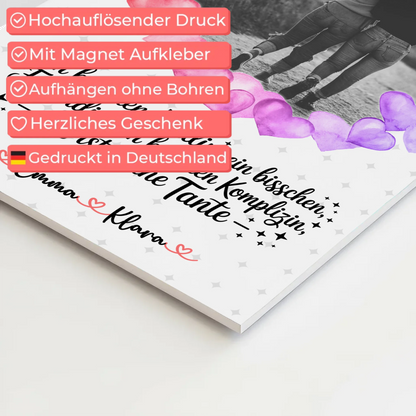 Personalisiertes Fotoboard Namen & Foto für Heldin Freundin Schwester Tante, Black & White