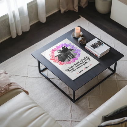 Personalisiertes Fotoboard Namen & Foto für Heldin Freundin Schwester Tante, Black & White