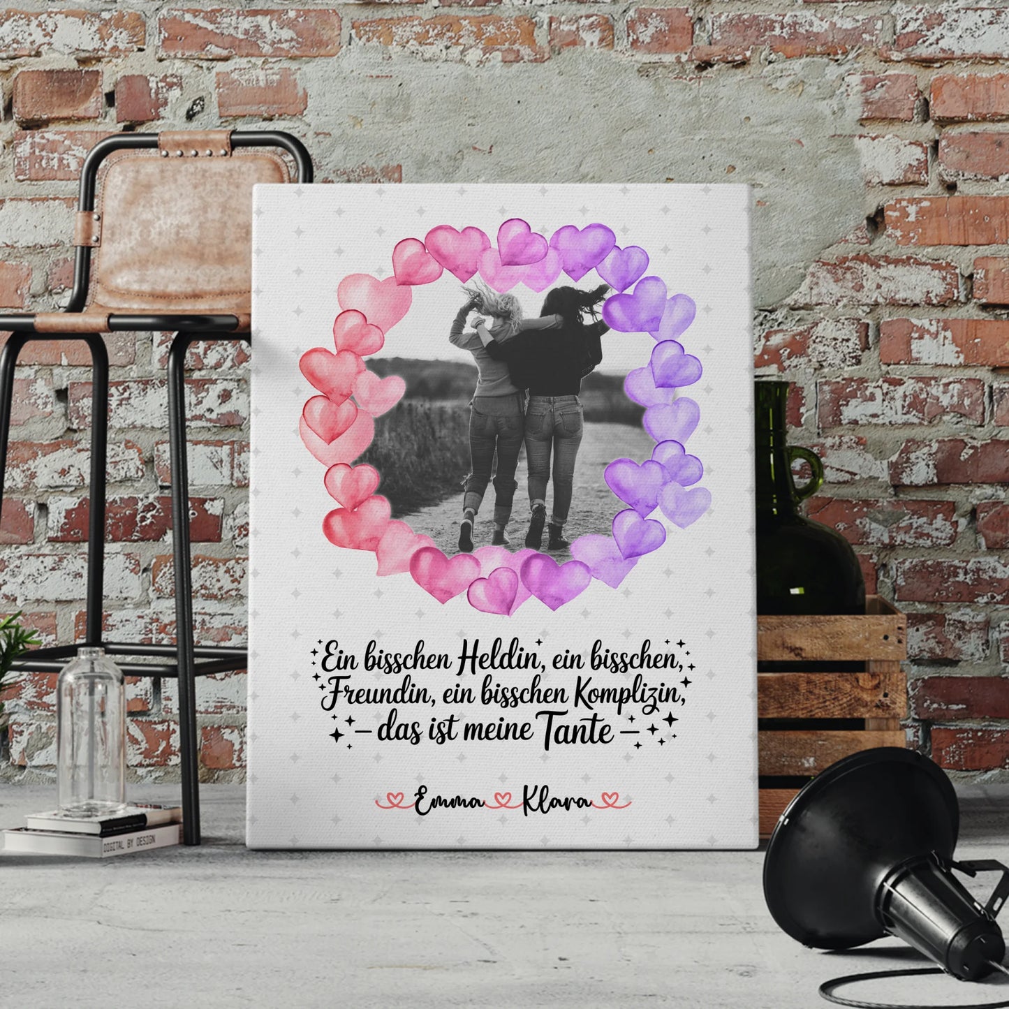 Leinwand Personalisiert für Heldin Freundin Schwester Schwägerin Tante mit Namen & Foto