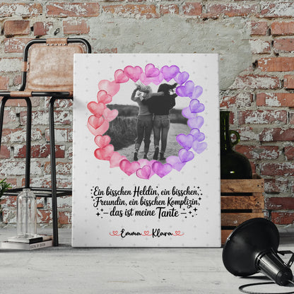 Leinwand Personalisiert für Heldin Freundin Schwester Schwägerin Tante mit Namen & Foto