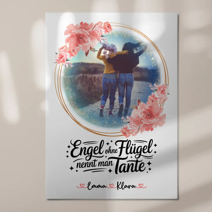 Fotoboard personalisiert mit Bruder ist ein Engel Motiv für Tante - Foto & Namen