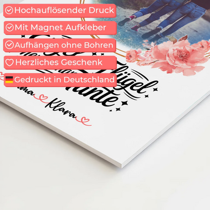 Fotoboard personalisiert mit Bruder ist ein Engel Motiv für Tante - Foto & Namen