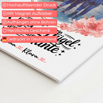 Fotoboard personalisiert mit Bruder ist ein Engel Motiv für Tante - Foto & Namen