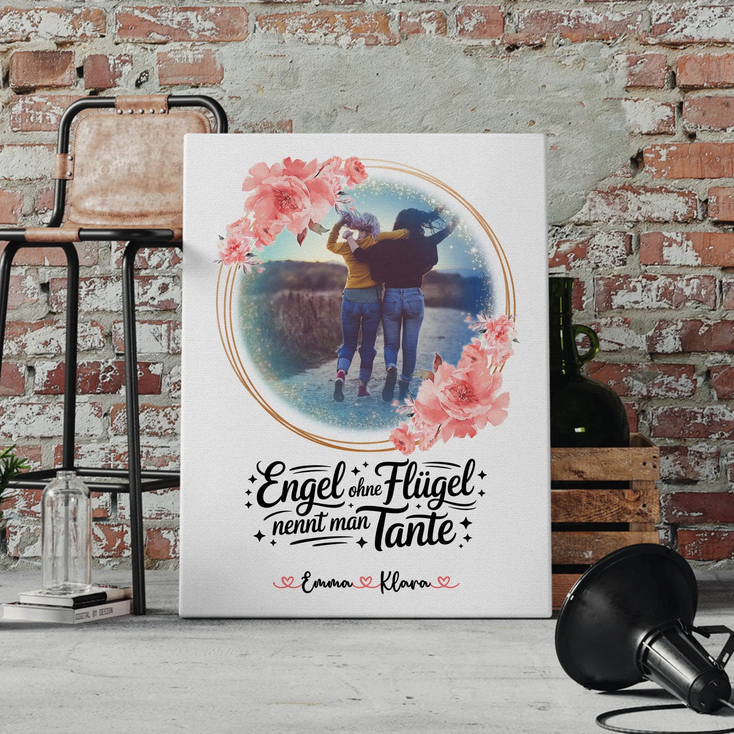 Leinwand Personalisiert Bruder ist ein Engel für Tante 1 Foto, Namen & Wunschtext