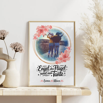 Liebes Poster Personalisiert mit 1 Foto, Namen & Wunschtext für Bruder ist ein Engel