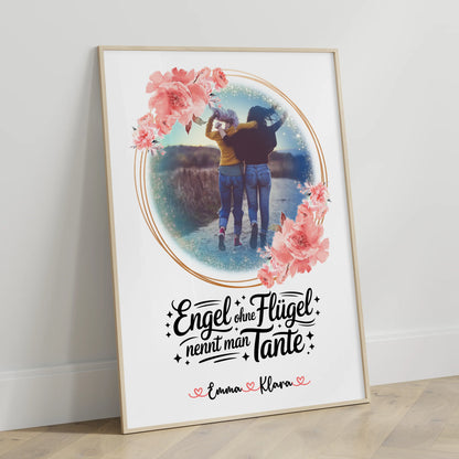 Liebes Poster Personalisiert mit 1 Foto, Namen & Wunschtext für Bruder ist ein Engel