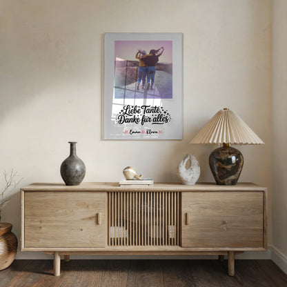 Wandbild Acrylglas Liebe Tante Danke für alles mit Foto, Namen & Wunschtext