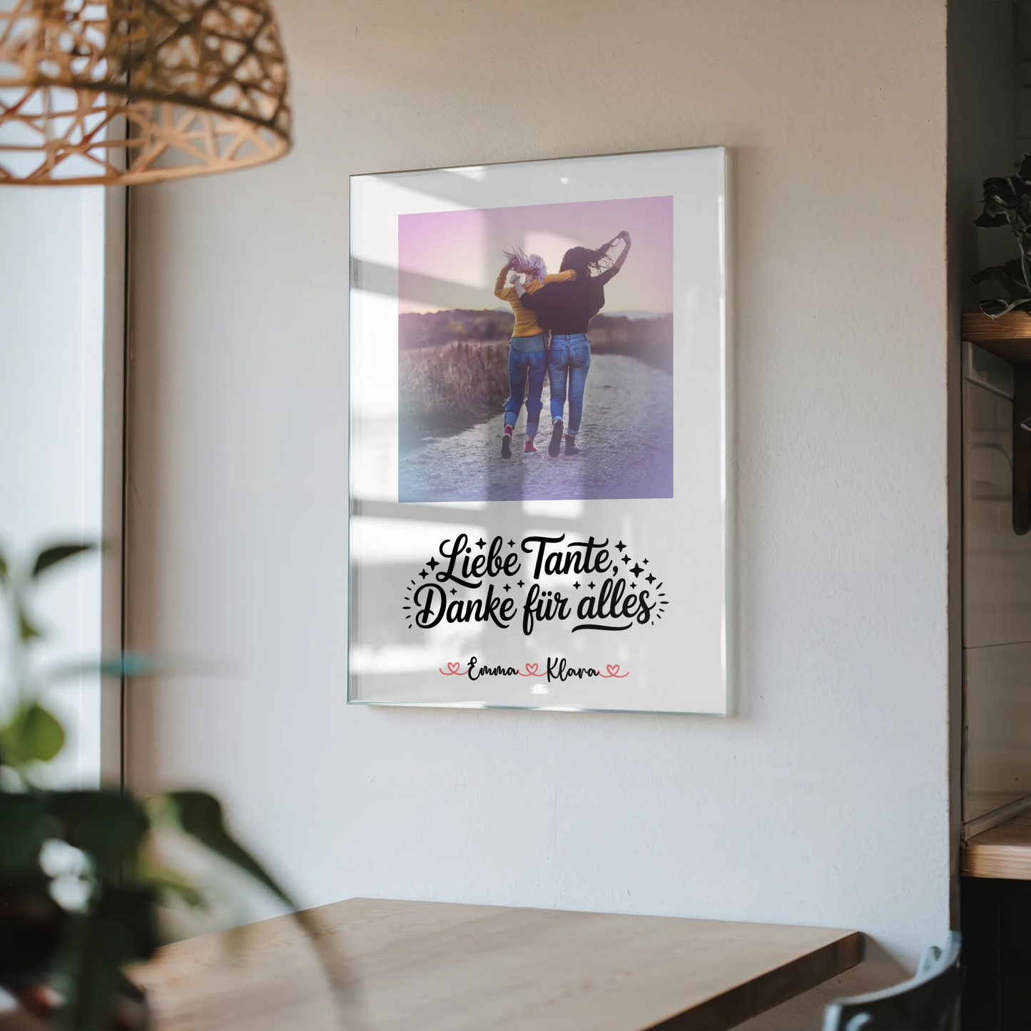 Wandbild Acrylglas Liebe Tante Danke für alles mit Foto, Namen & Wunschtext