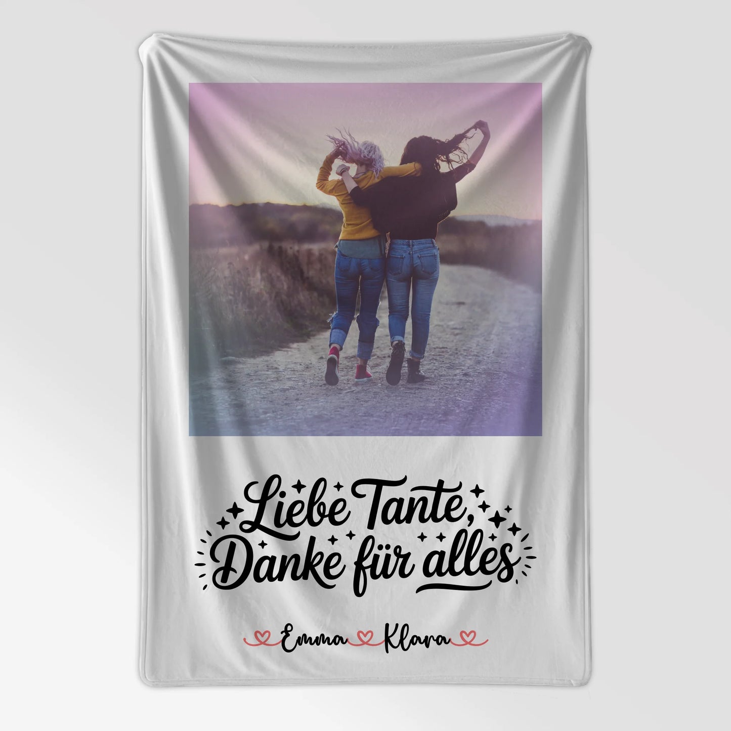 Personalisierte Kuscheldecke Mit Namen Tante Mit Foto und Wunschtext
