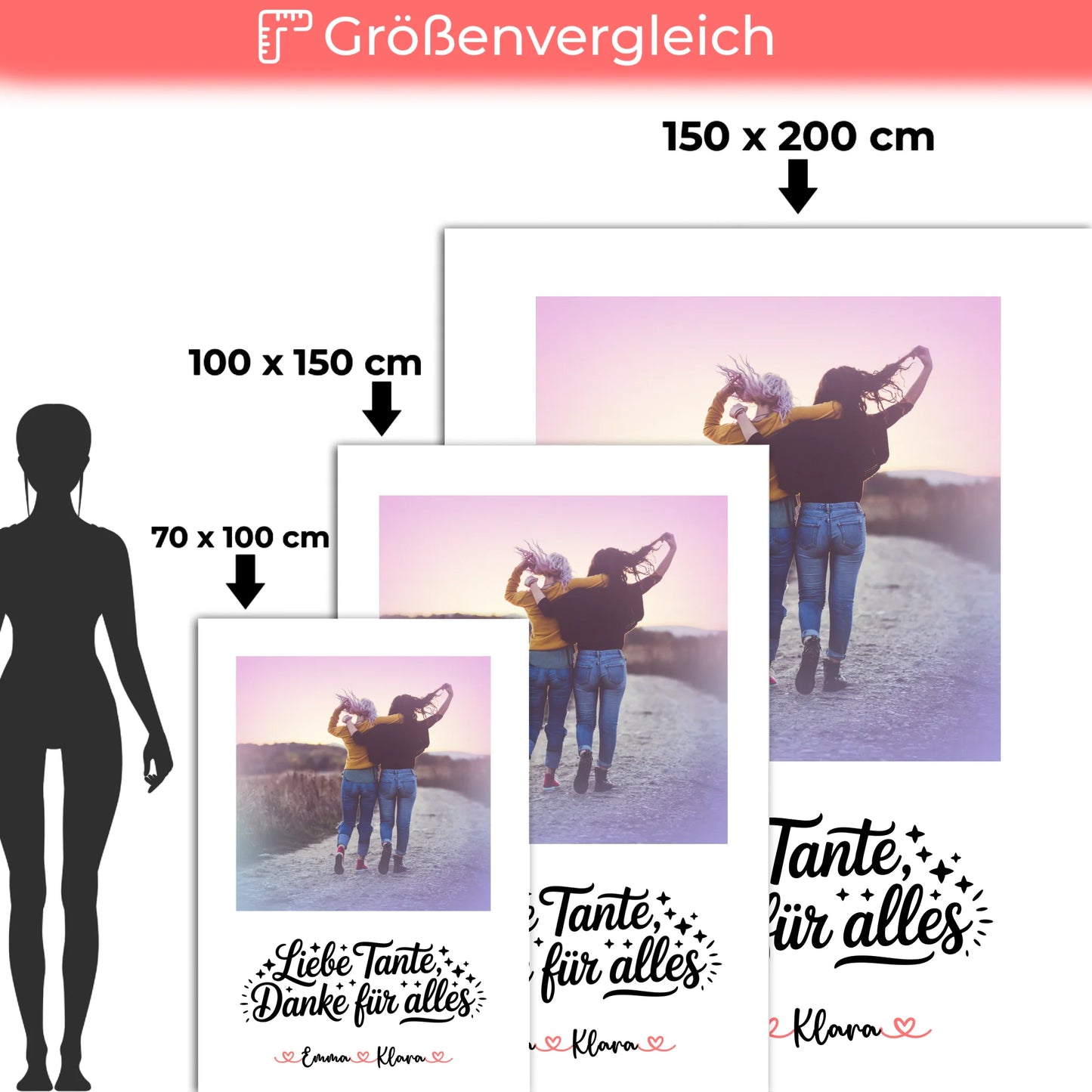 Personalisierte Kuscheldecke Mit Namen Tante Mit Foto und Wunschtext