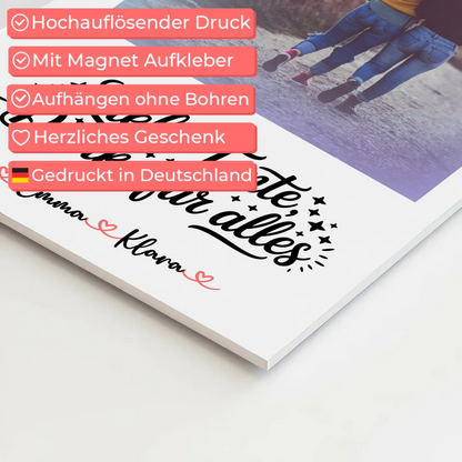 Fotoboard Poster Magnetisch Liebe Tante Danke für alles Mit Foto und Namen