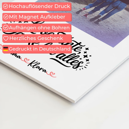 Fotoboard Poster Magnetisch Liebe Tante Danke für alles Mit Foto und Namen