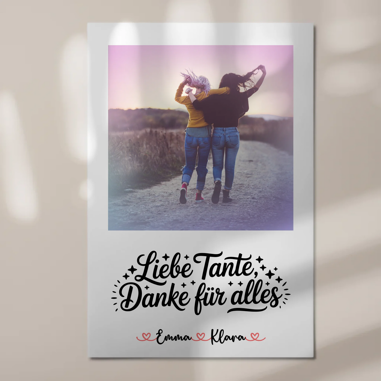 Fotoboard Poster Magnetisch Liebe Tante Danke für alles Mit Foto und Namen