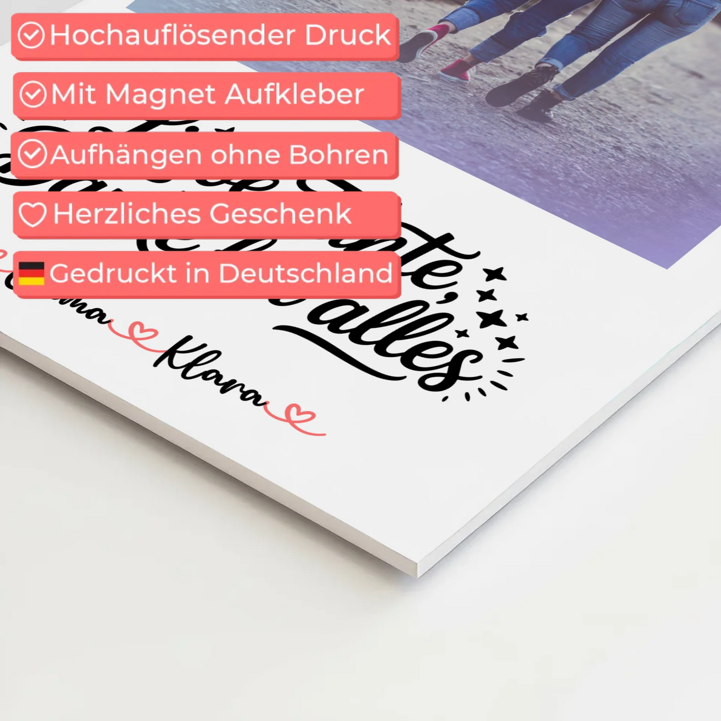 Fotoboard Poster Magnetisch Liebe Tante Danke für alles Mit Foto und Namen