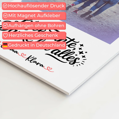 Fotoboard Poster Magnetisch Liebe Tante Danke für alles Mit Foto und Namen