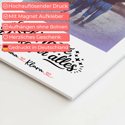 Fotoboard Poster Magnetisch Liebe Tante Danke für alles Mit Foto und Namen