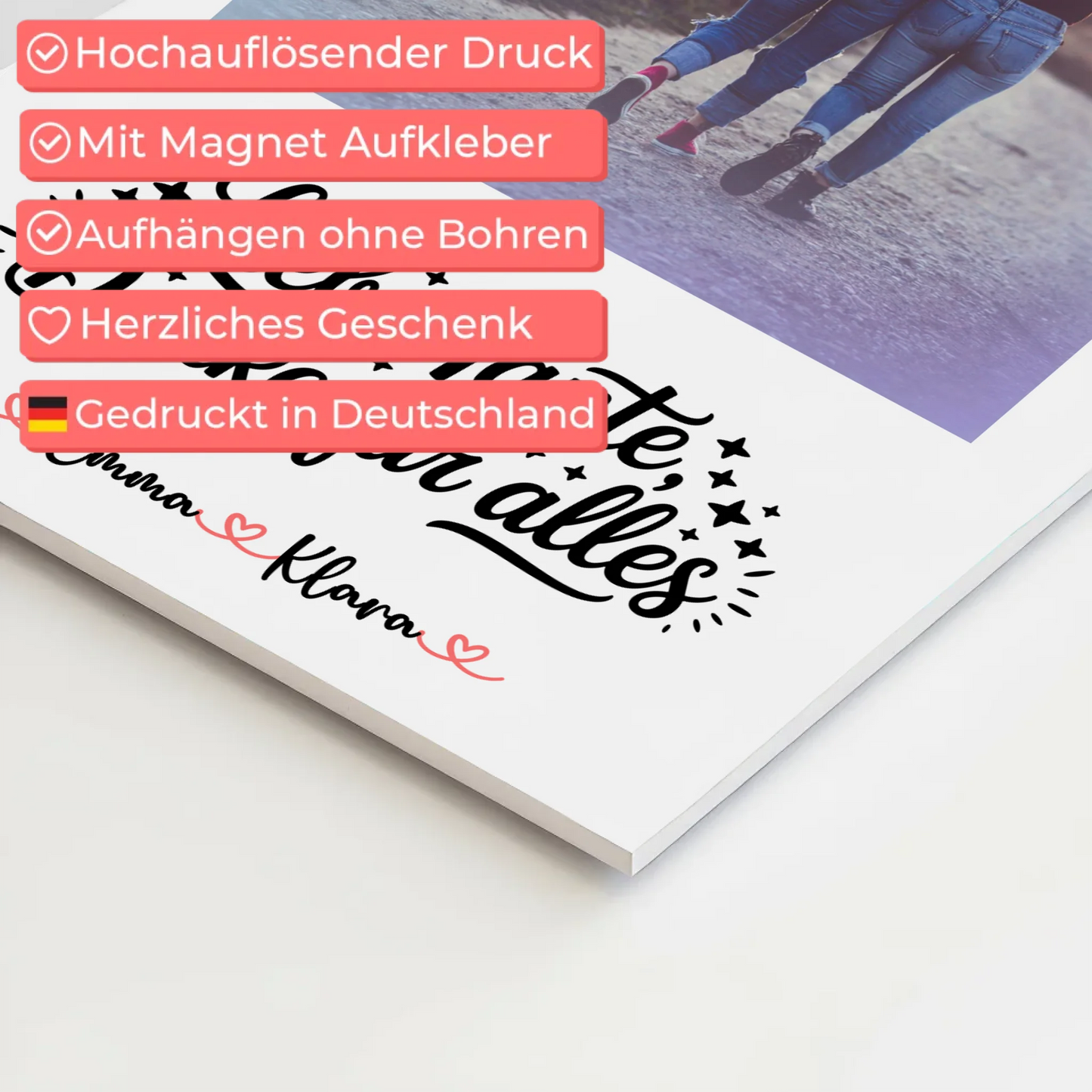 Fotoboard Poster Magnetisch Liebe Tante Danke für alles Mit Foto und Namen