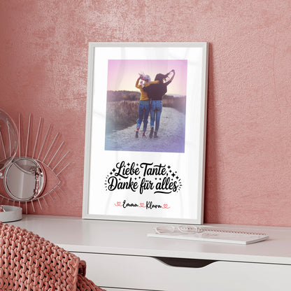 Personalisiertes Poster Liebe Tante Danke für alles Mit Foto Namen & Wunschtext