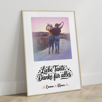 Personalisiertes Poster Liebe Tante Danke für alles Mit Foto Namen & Wunschtext