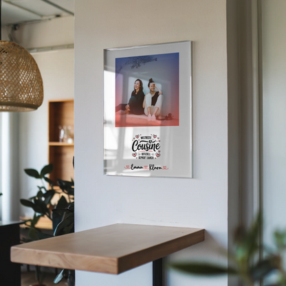 Foto Acrylglas Weltbeste Cousine mit Foto, Namen & Wunschtext