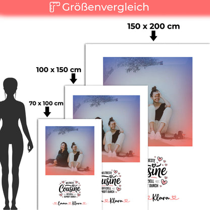 Personalisierte Kuscheldecke Mit Namen Weltbeste Cousine Foto