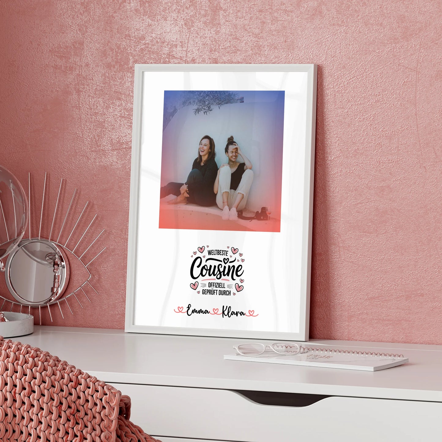 Foto Collage Poster Erstellen Weltbeste Cousine mit Namen 1 Foto