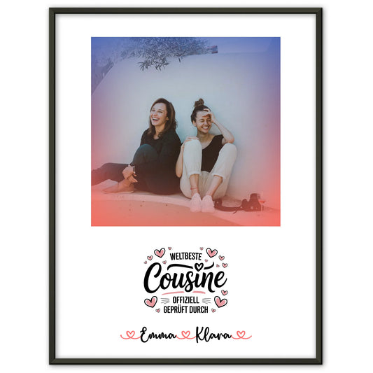 Foto Collage Poster Erstellen Weltbeste Cousine mit Namen 1 Foto