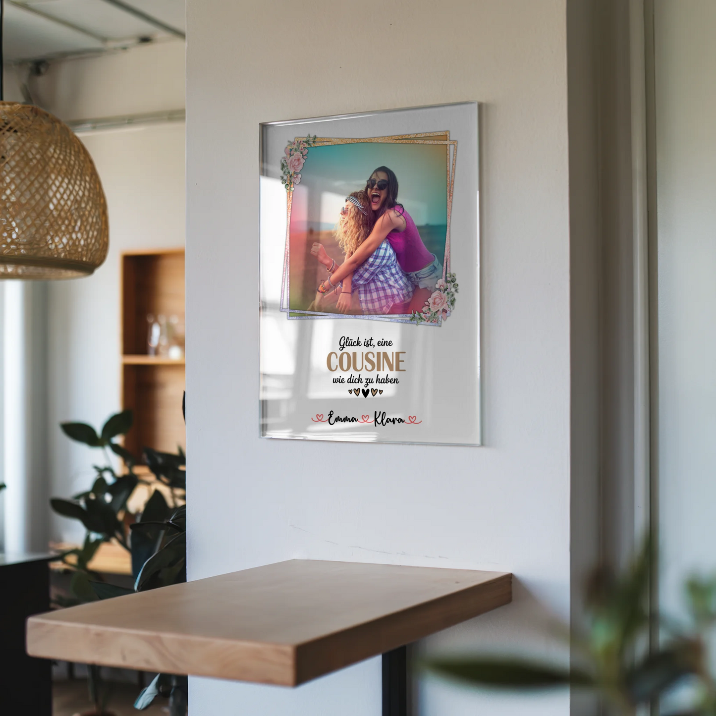 Personalisiertes Acryl Glas Bild Für Cousine Mit Foto Namen & Wunschtext