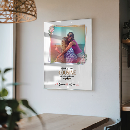 Personalisiertes Acryl Glas Bild Für Cousine Mit Foto Namen & Wunschtext