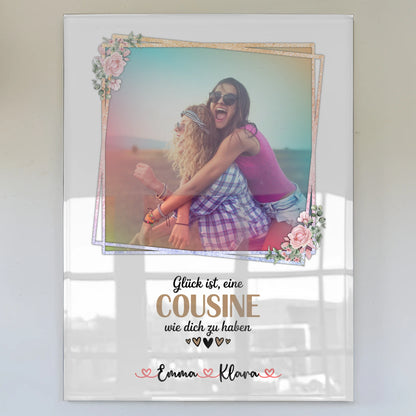 Personalisiertes Acryl Glas Bild Für Cousine Mit Foto Namen & Wunschtext