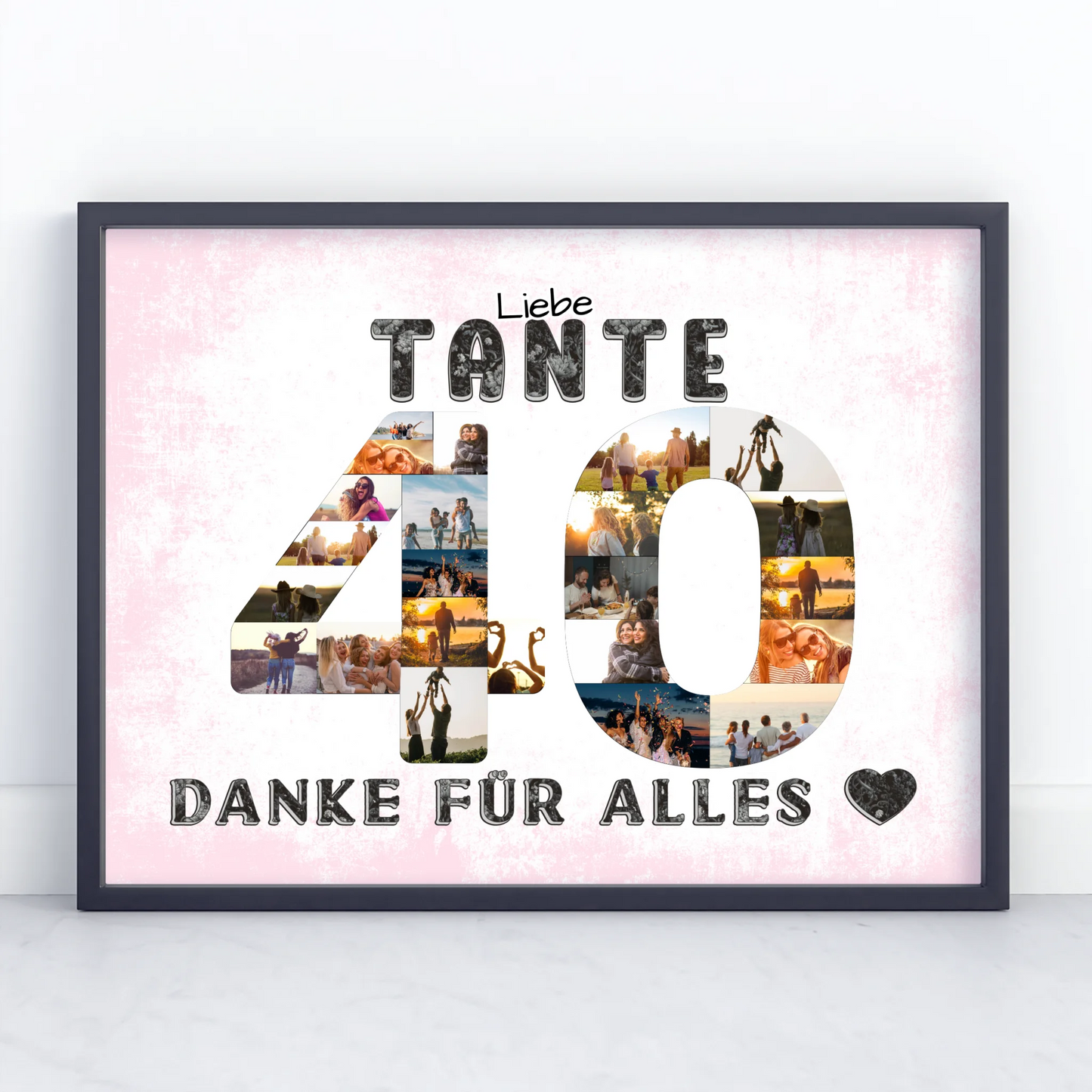 40 Geburtstag Poster Geschenk Tante Danke für Alles Fotocollage