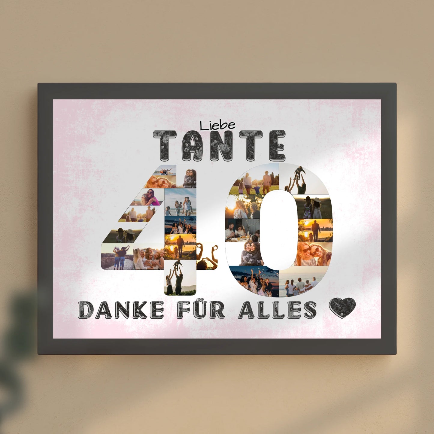 40 Geburtstag Poster Geschenk Tante Danke für Alles Fotocollage