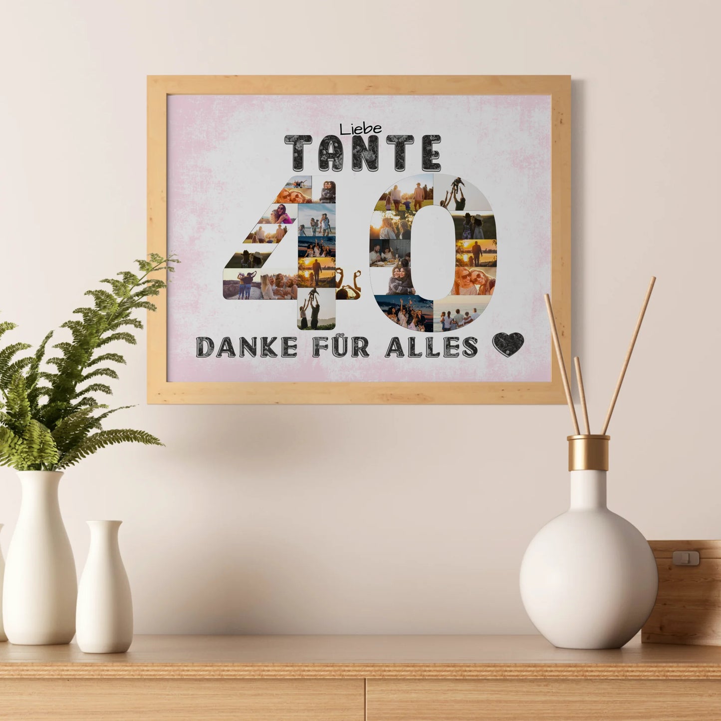 40 Geburtstag Poster Geschenk Tante Danke für Alles Fotocollage
