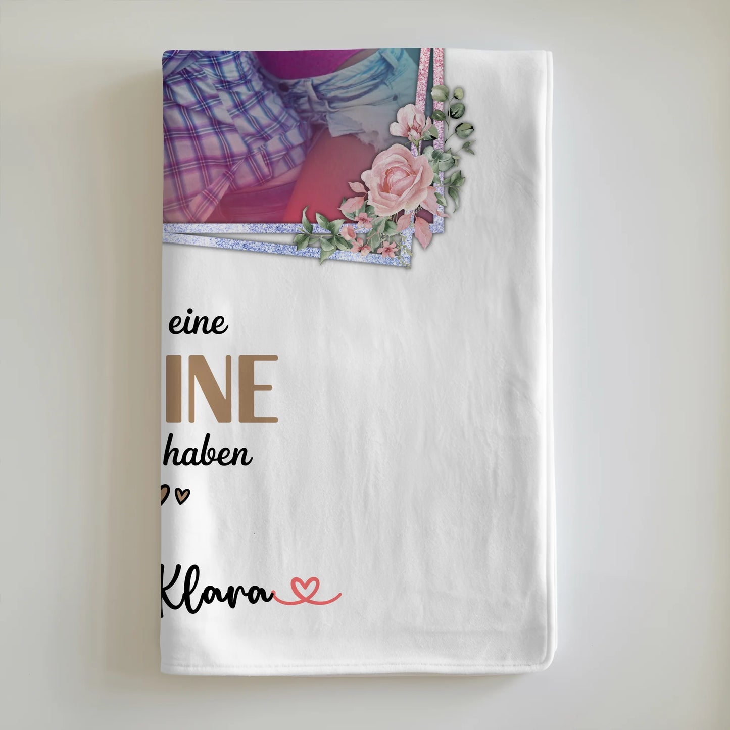 Namensdecke für Cousine mit Foto, Namen & Wunschtext, Glück Ist eine Cousine wie dich